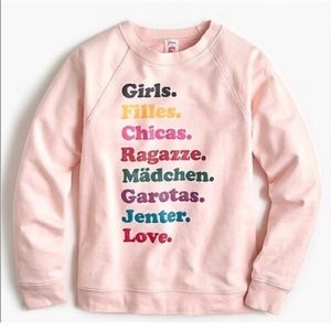 NWT J.Crew x girls inc. pink sweatshirt